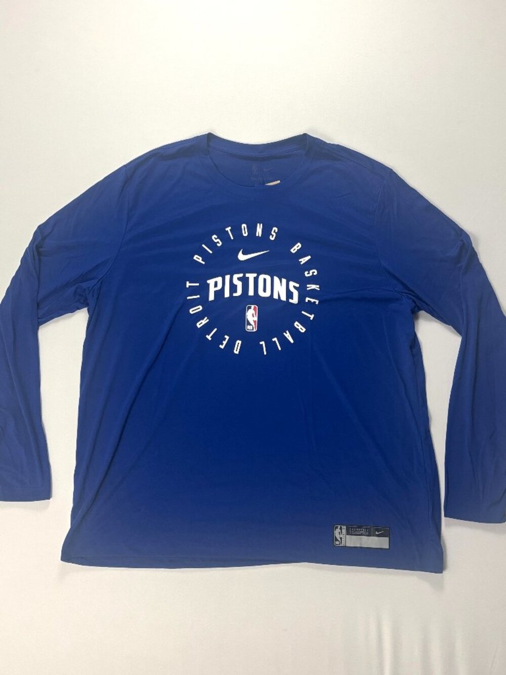 Nike Detroit Pistons Mens On Court Warm Up Shirt Sz XXL Blue NWT HF1441-495
